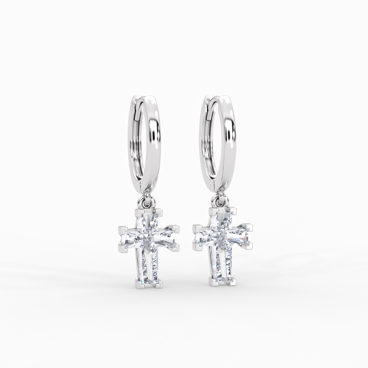 ETERNAL CROSS HOOP EARRINGS