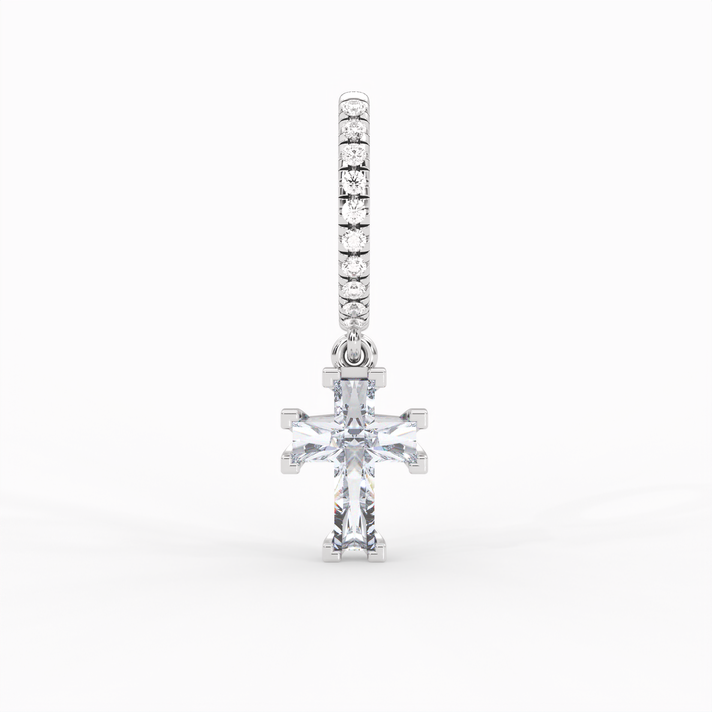 ETERNAL CROSS PAVÉ HOOP EARRINGS