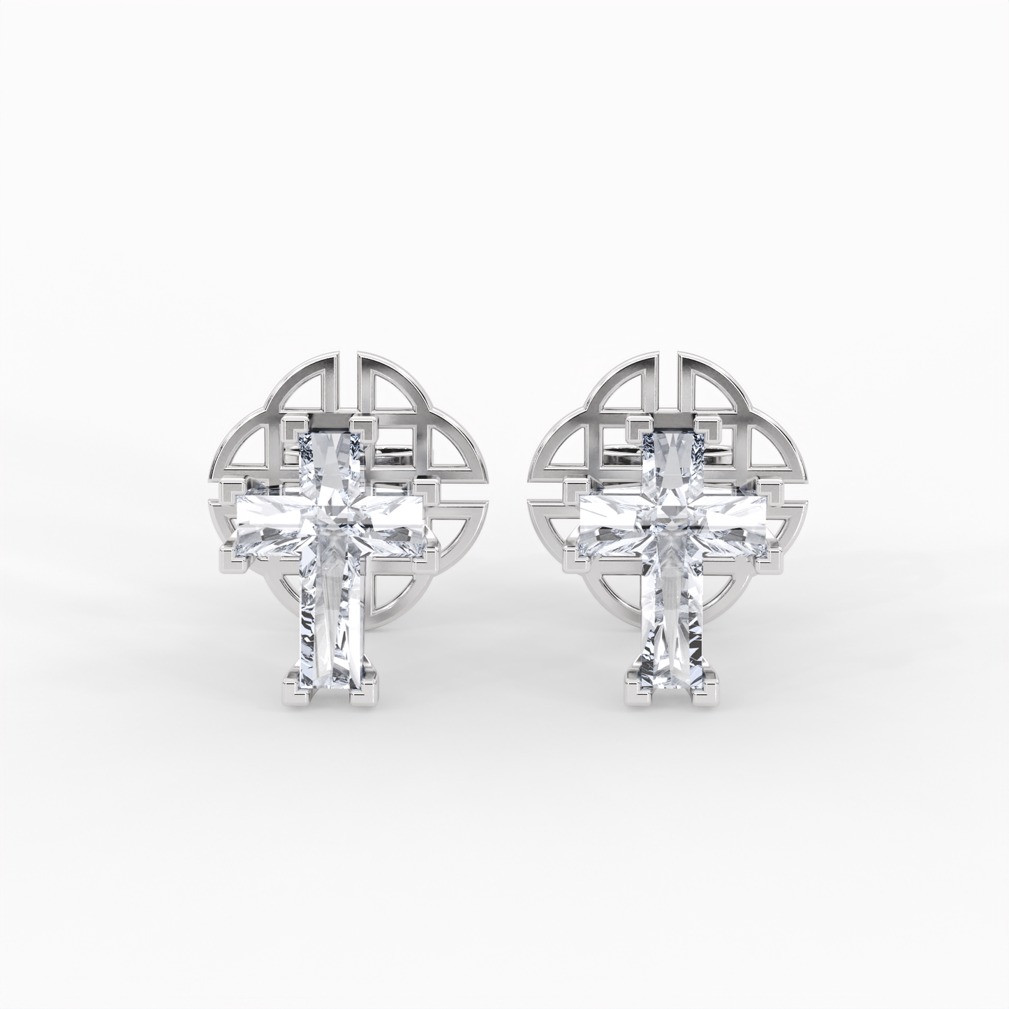 ETERNAL CROSS STUD EARRINGS