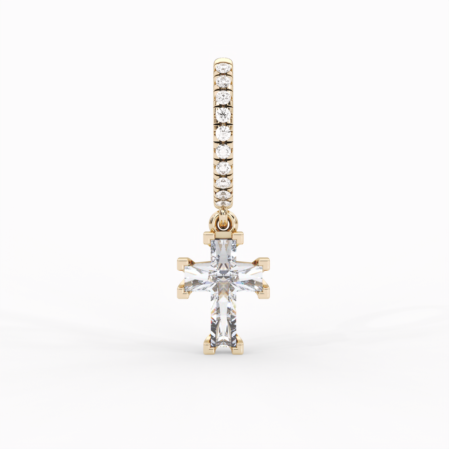 ETERNAL CROSS PAVÉ HOOP EARRINGS