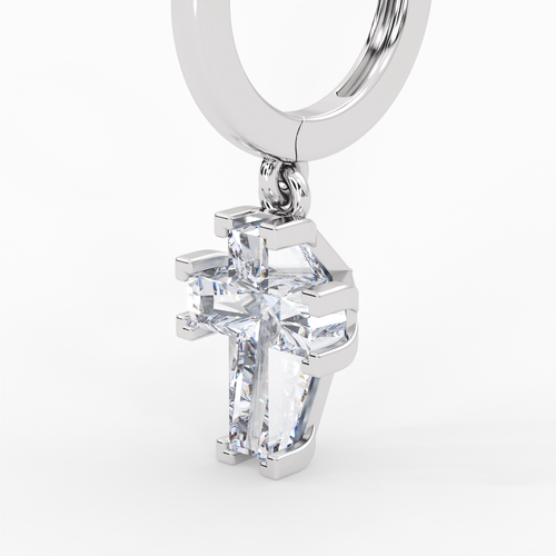 Load image 1 in gallery view. ETERNAL CROSS HOOP EARRINGS