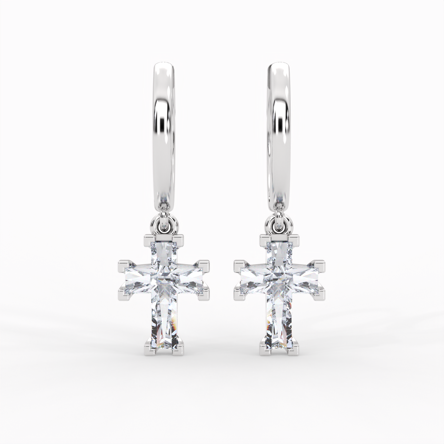 ETERNAL CROSS HOOP EARRINGS