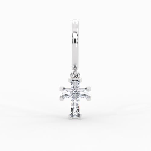 Load image 1 in gallery view. ETERNAL CROSS HOOP EARRINGS