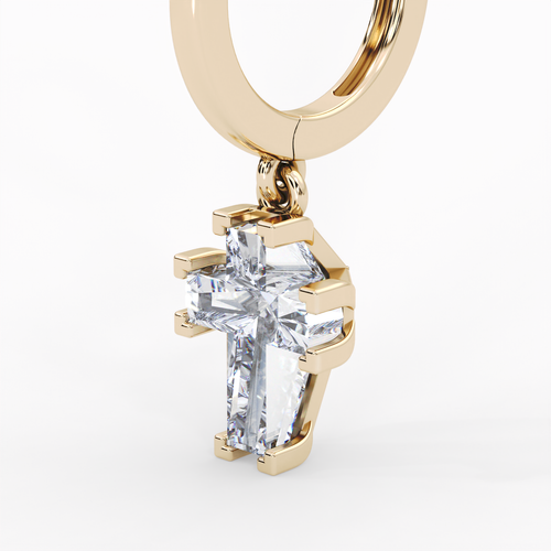 Load image 1 in gallery view. ETERNAL CROSS HOOP EARRINGS