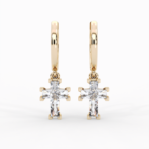 Load image 1 in gallery view. ETERNAL CROSS HOOP EARRINGS