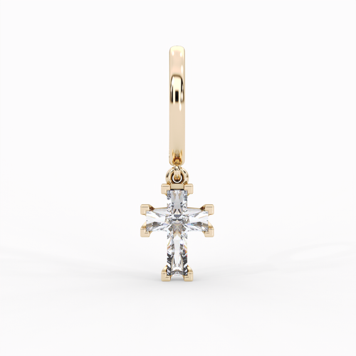 Load image 1 in gallery view. ETERNAL CROSS HOOP EARRINGS