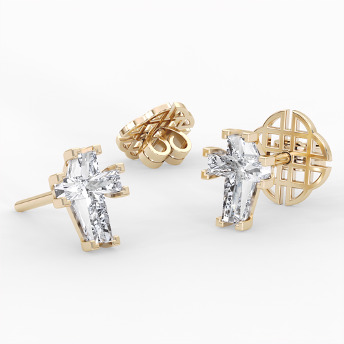 Load image 1 in gallery view. ETERNAL CROSS STUD EARRINGS